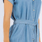 Paparazzi - Tencel Denim Short Sleeve Shirt Dress With Belt