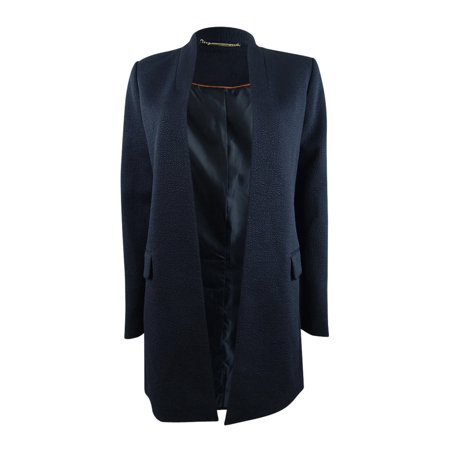 Calvin Klein Women s Textured Topper Jacket (2  Navy)