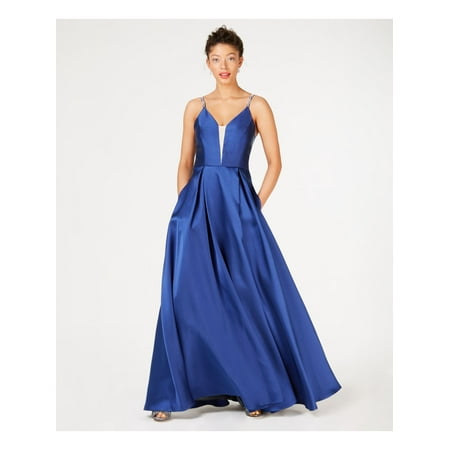 womens-blue-embellished-spaghetti-strap-formal-dress-juniors-size