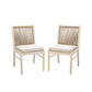 Cordoba Dining Chair Set of 2 with Acacia Wood Frame and Water Repellent Fabric