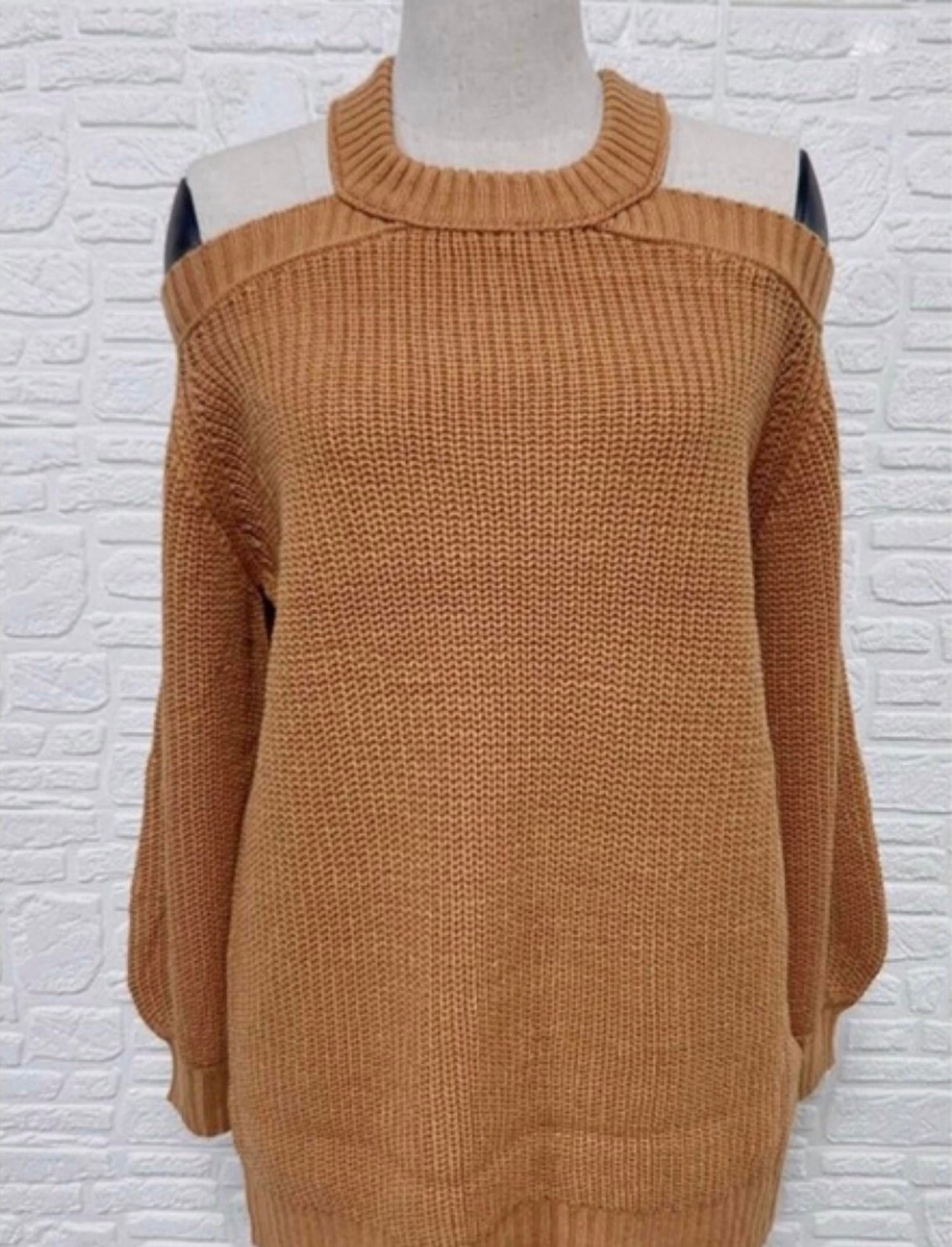 Esley Collection - Off shoulder long sleeves knit top