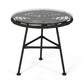 Petrichor Outdoor Side Table with Tempered Glass and Steel Frame