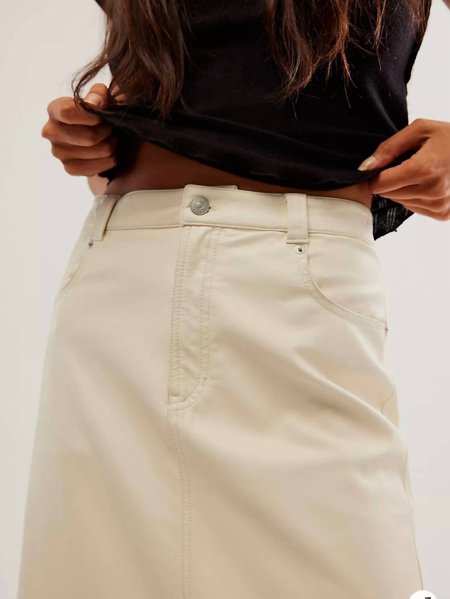 Free People - City Slicker Vegan Maxi Skirt