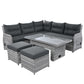 Outdoor Furniture Set Patio Rattan with Recliners and Tables