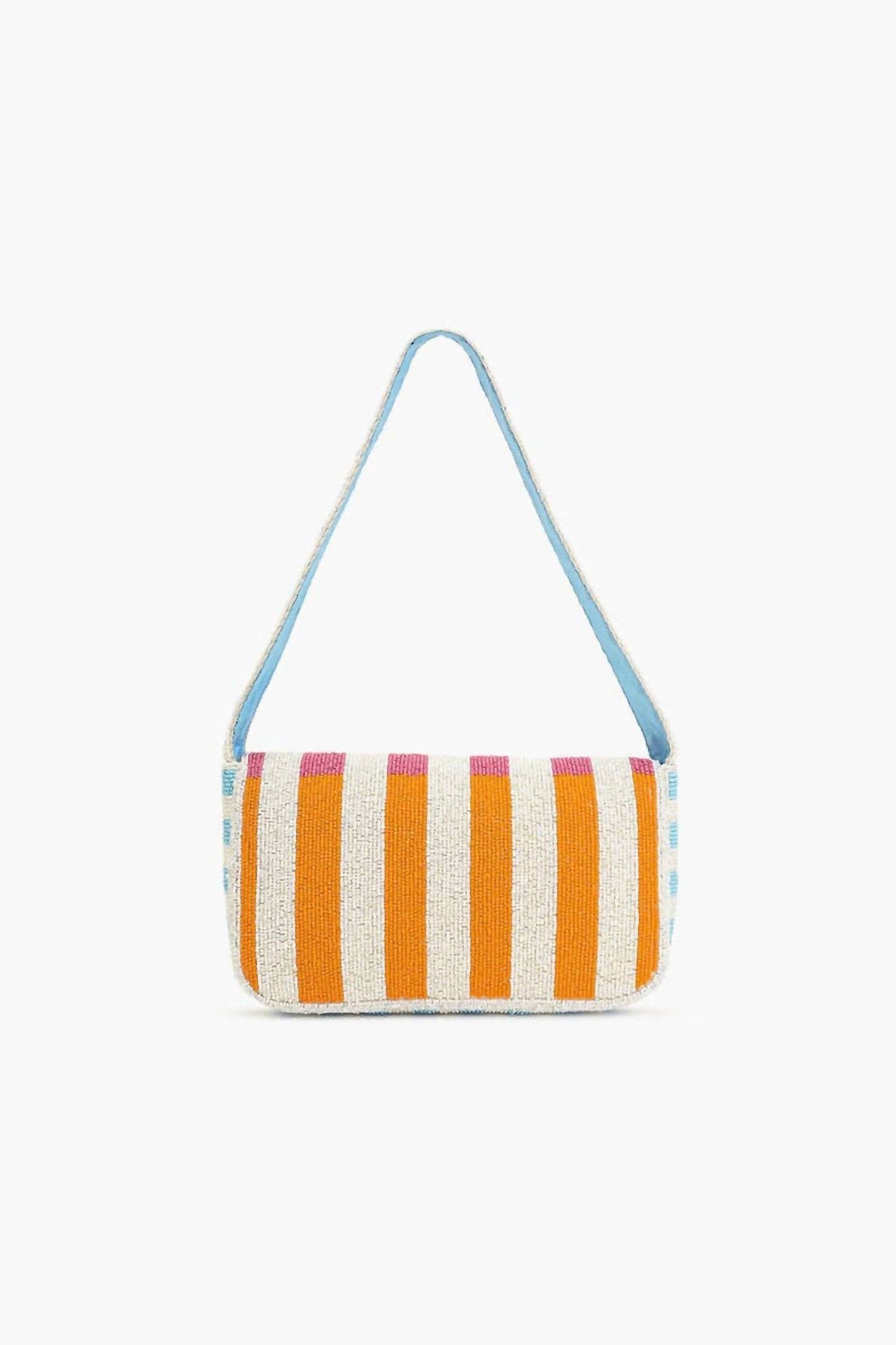 America & Beyond - Women's Candy Stripes Embellished Shoulder Bag
