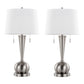 Jules 30.25" Contemporary Metal Table Lamp with Built-In USB Port - Set of 2
