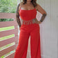 Blue B - Rhinestone Fringe Cut Out Side Open Back Jumpsuit