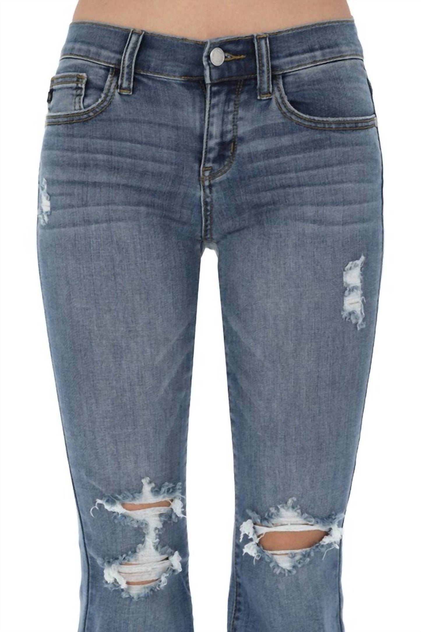 Judy Blue - Destructed Wide Leg Jeans