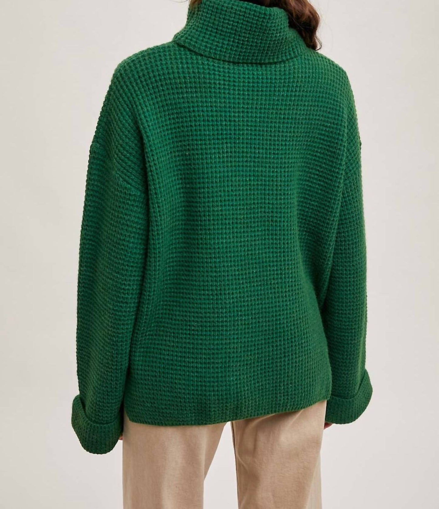 Bluivy - Jill Turtleneck Oversized Knit Sweater
