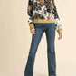 &Merci - Floral Knit Mock Neck Half Zip Pullover