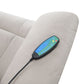 Chriki Beige Chenille & Black Finish Power Recliner with Lift, Heating, and Massage