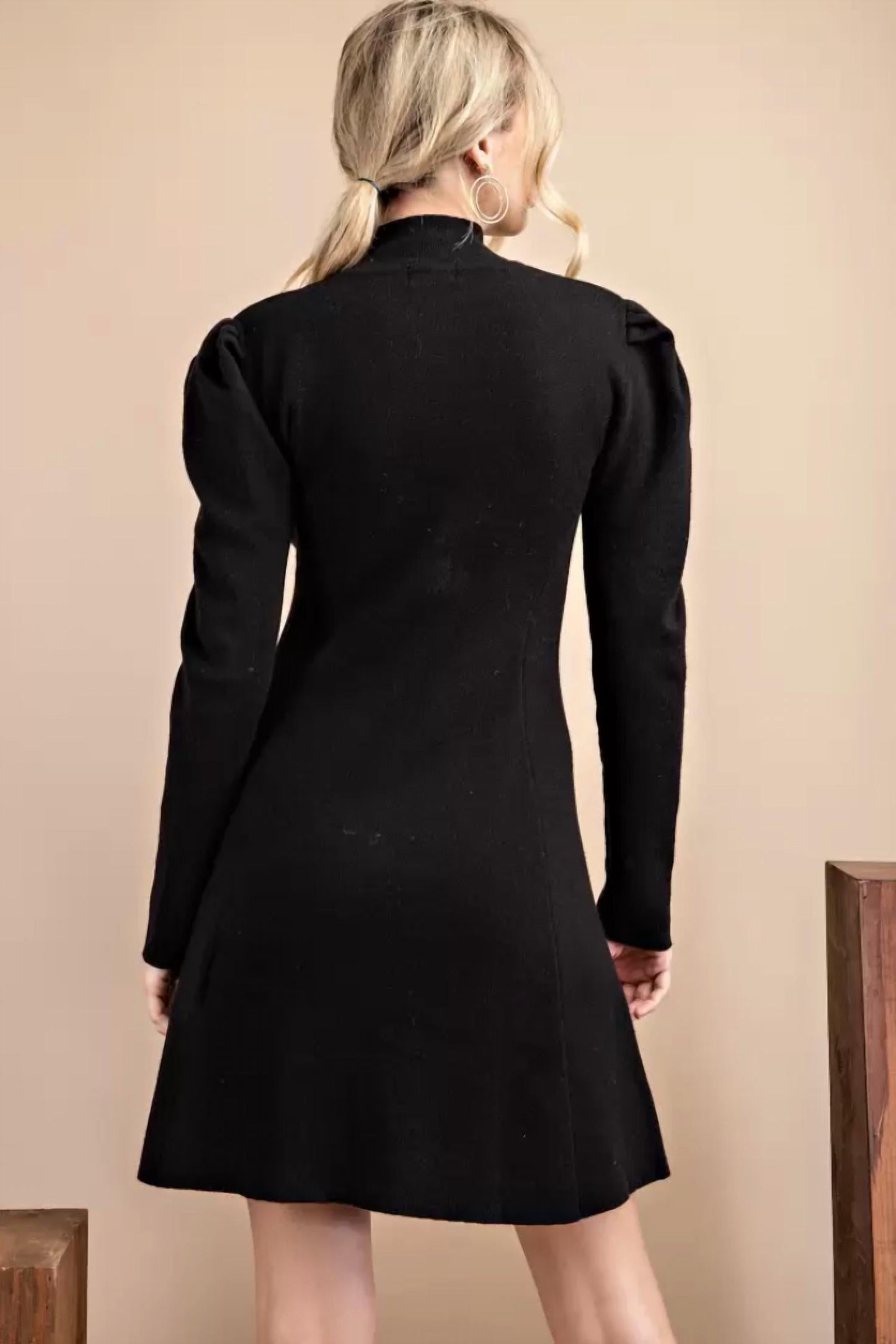 143 Story - Puff Shoulder Sweater Mini Dress (plus Size)