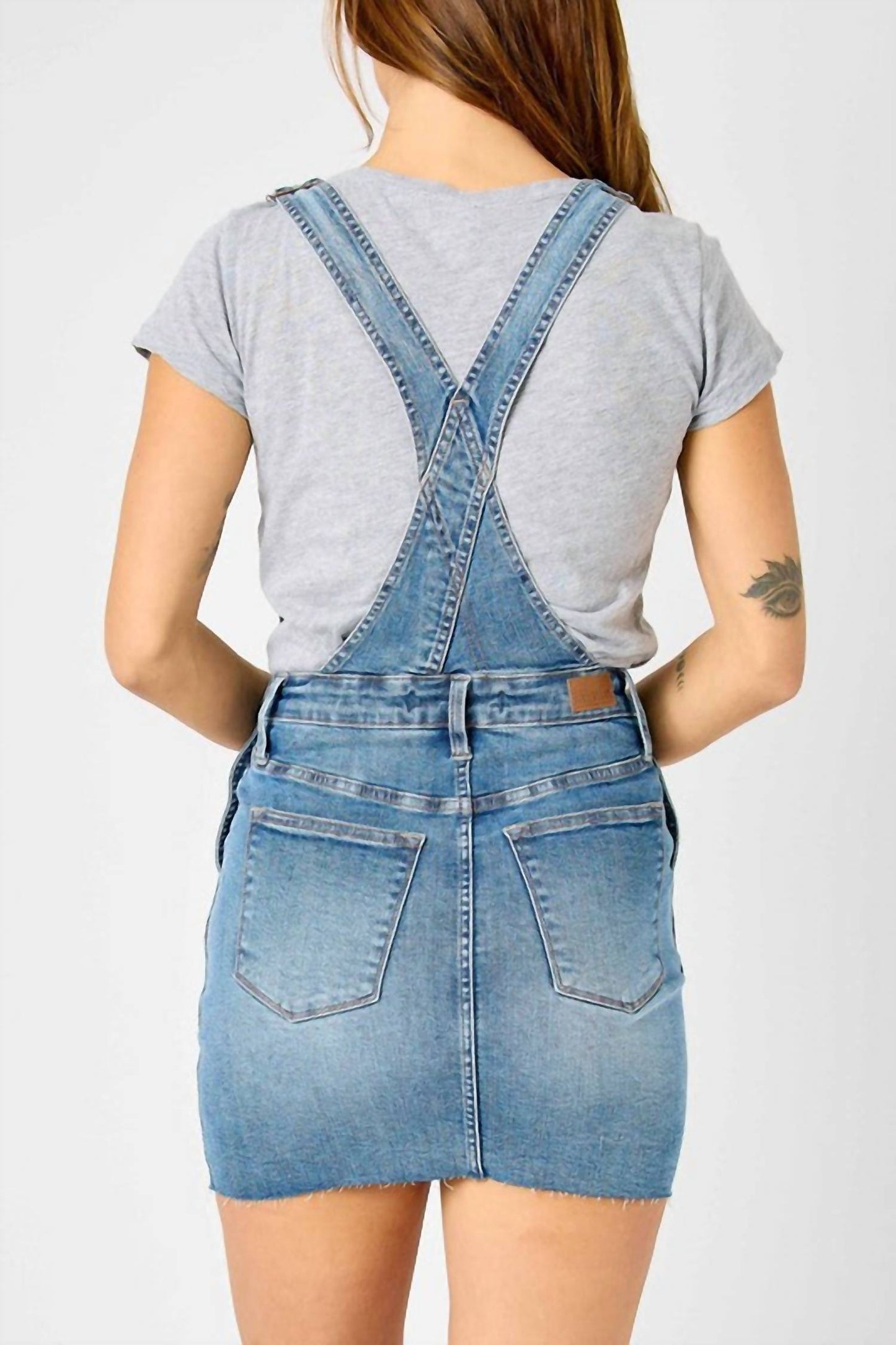 Judy Blue - Women's Raw Hem Overall Skirt