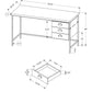 Computer Desk For Home Office, Laptop, 3 Storage Drawers, Contemporary & Modern