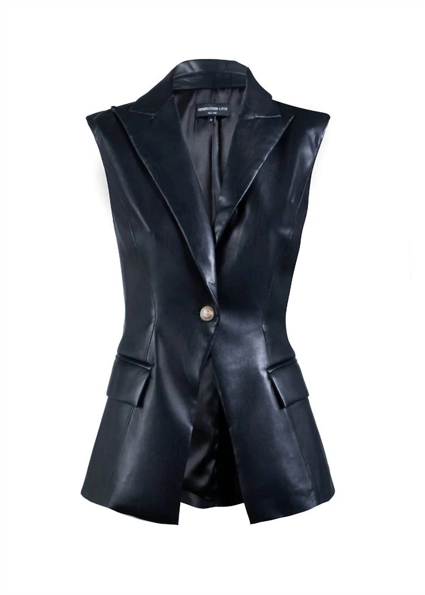 Generation Love - Rialto Vegan Leather Sleeveless Blazer