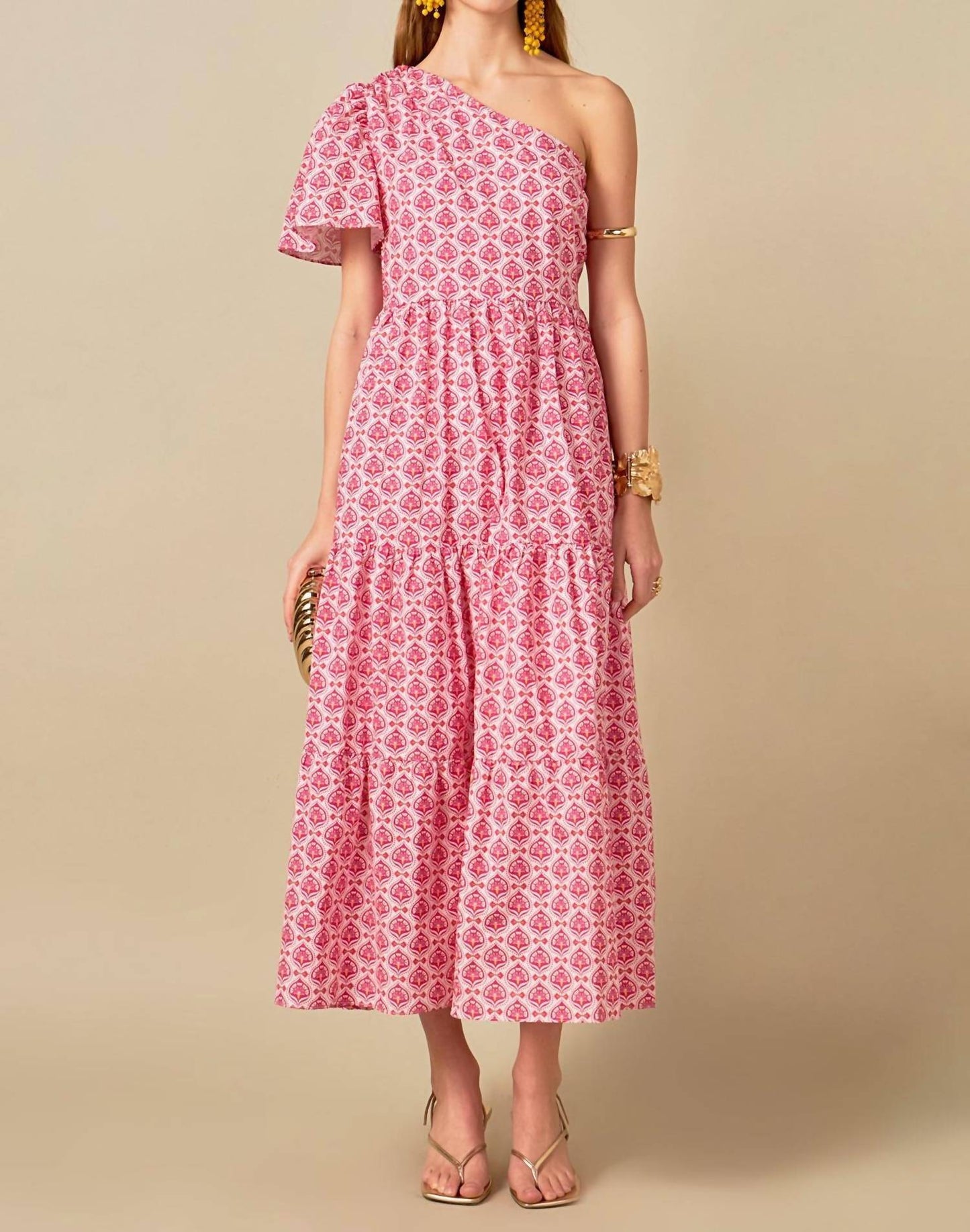 English Factory - Floral One Shoulder Maxi Dress