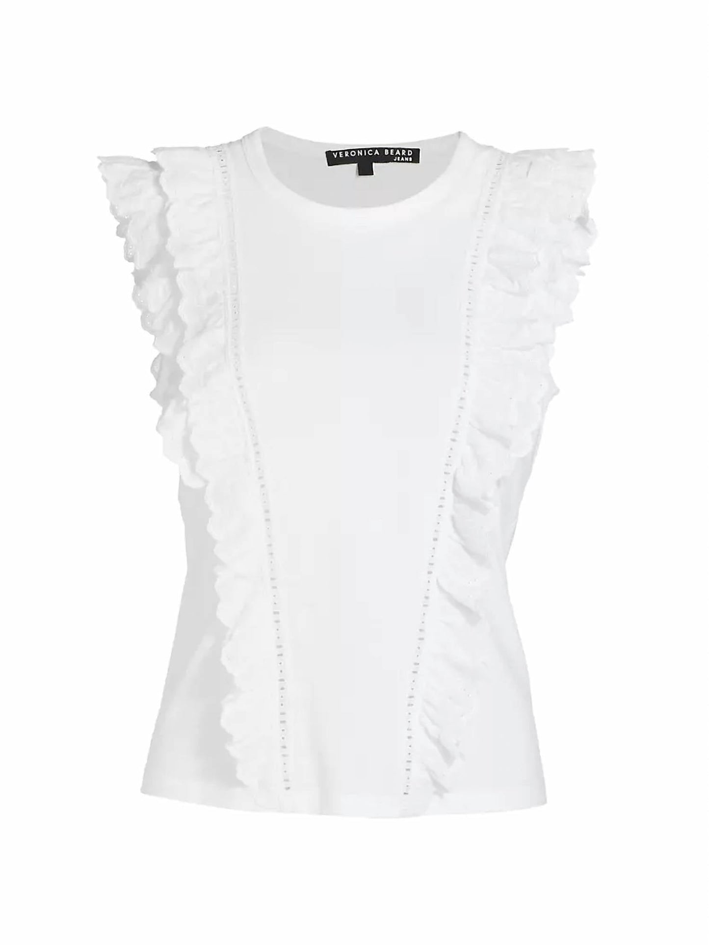 Veronica Beard - AUDRE PIMA COTTON RUFFLE TOP