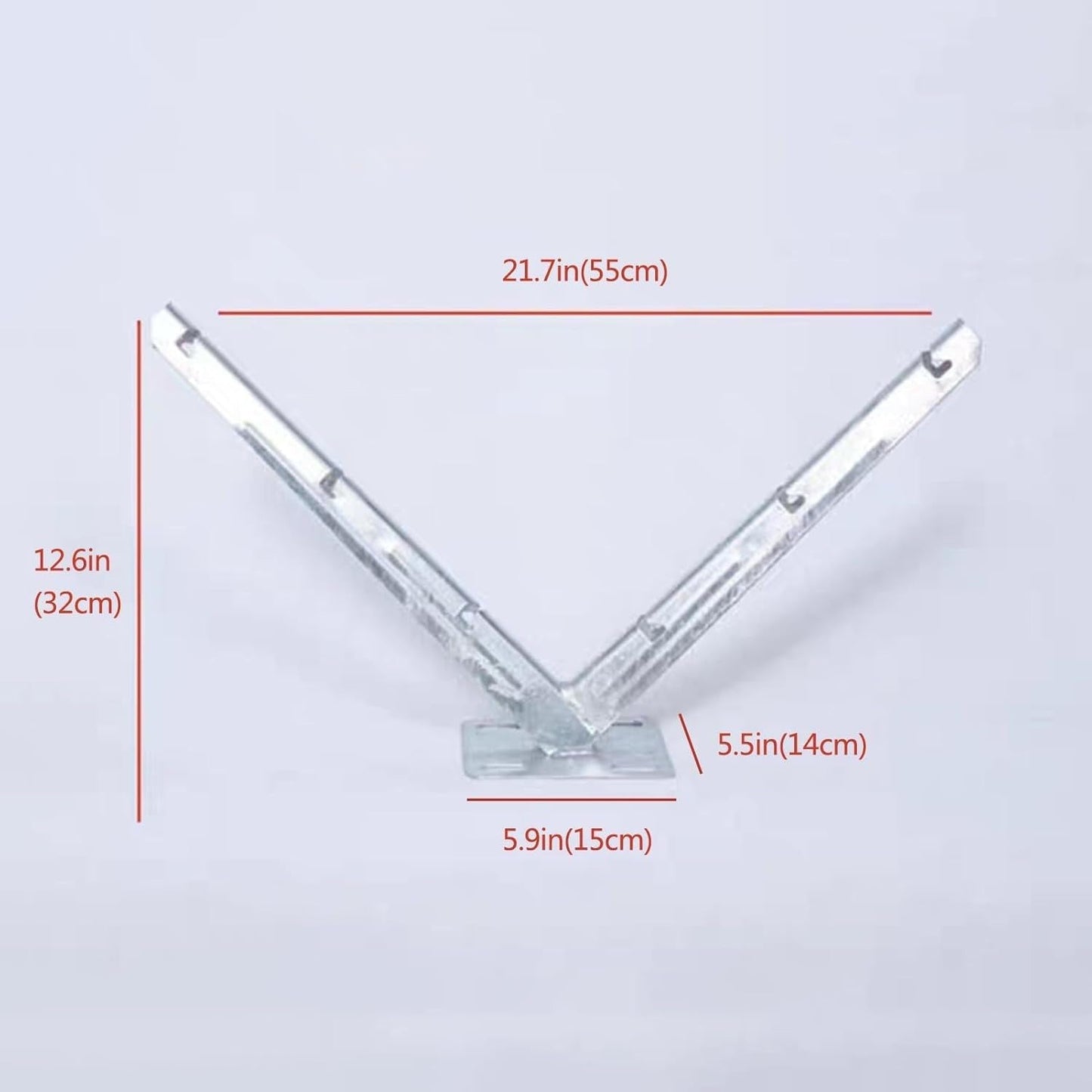 Galvanized V-Bracket For Razor Wire Extension Fence Support 1 Pair - Silver