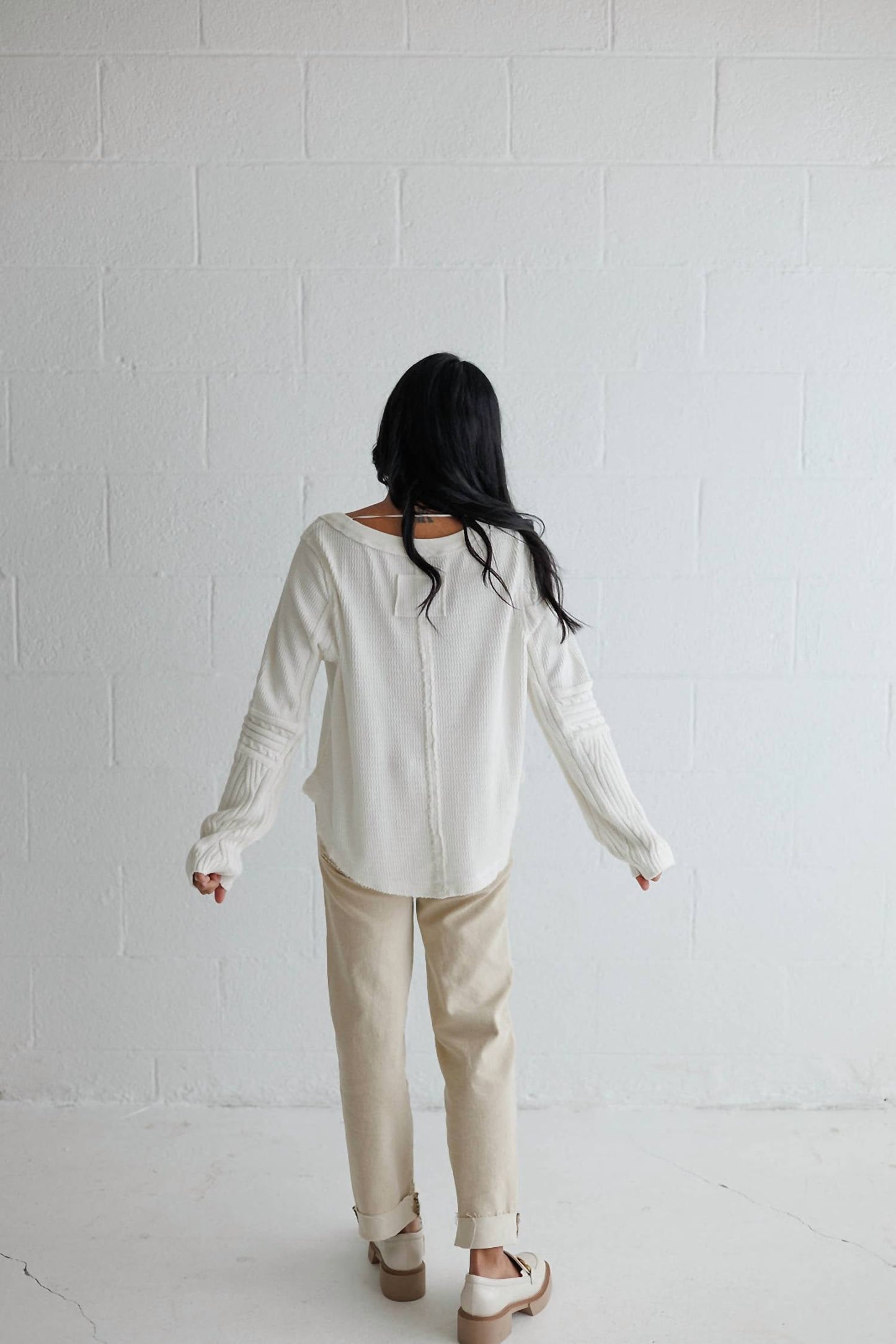 Free People - Swinging Cable Cuff Sweater