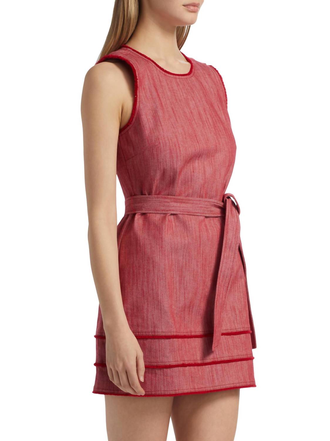 Cinq A Sept - Mindie Cotton Denim Tie-waist Mini Dress