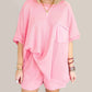 Double Take - Chic Basic Two-Piece Round Neck Top and Shorts Set