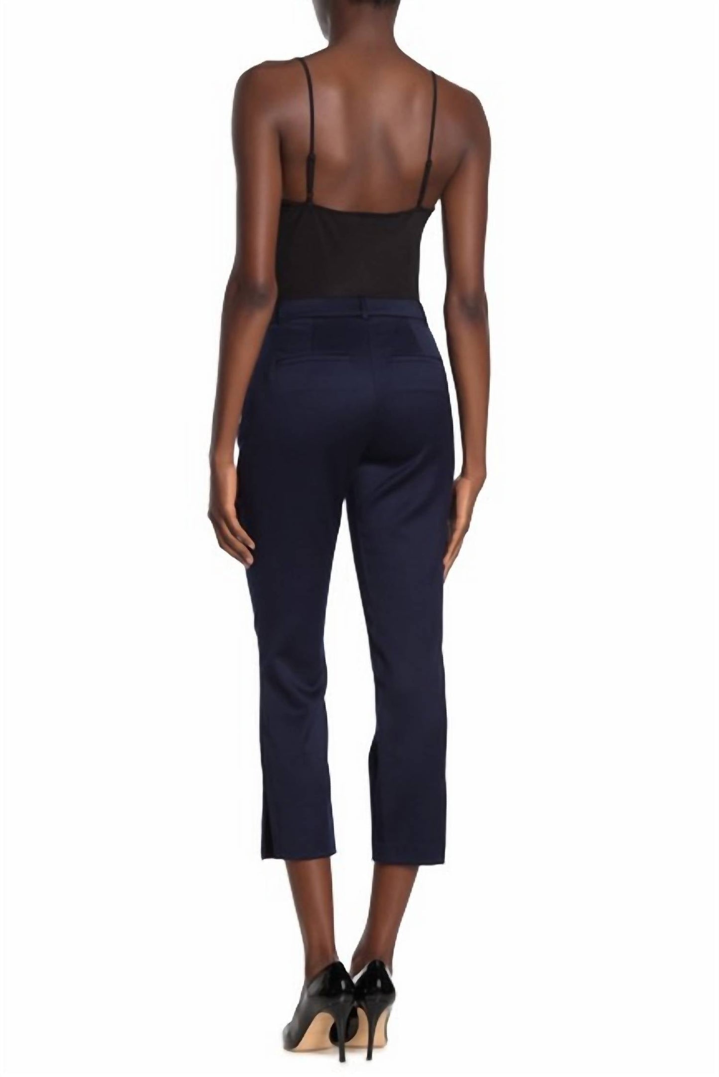 Alice + Olivia - Wool Blend Mid Rise Ankle Crop Slits Pants