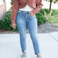 Risen - High Rise Crop Straight Jeans