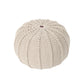 Bordeaux Knitted Cotton Round Pouf Ottoman and Floor Cushion