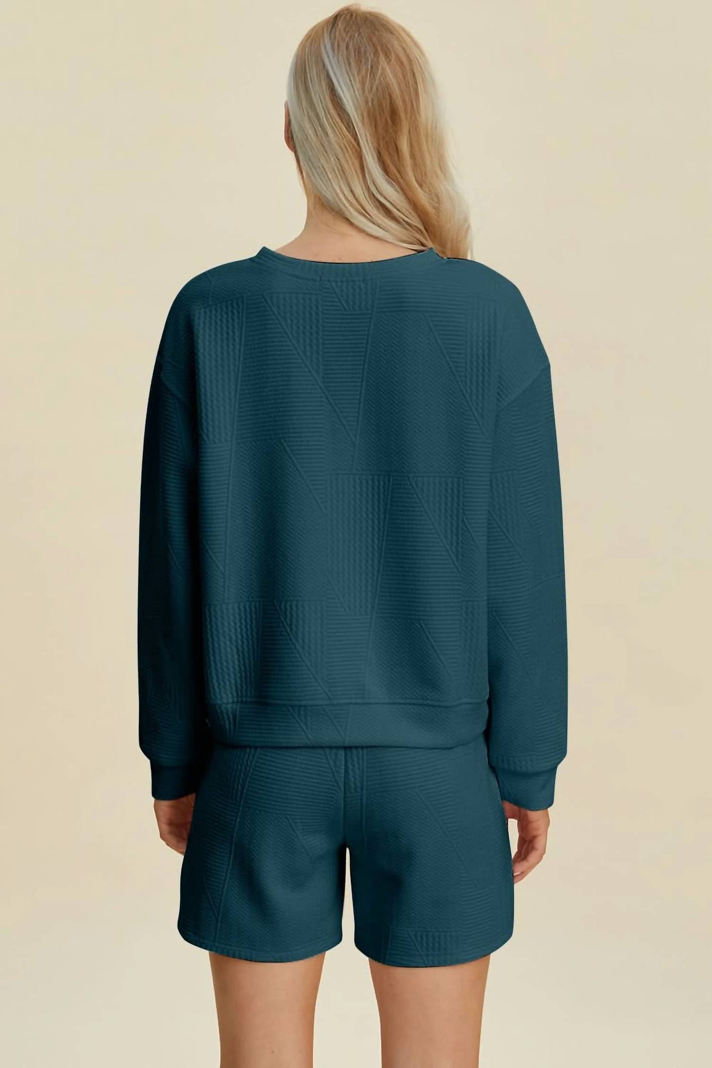 Double Take - Textured Top And Shorts Set