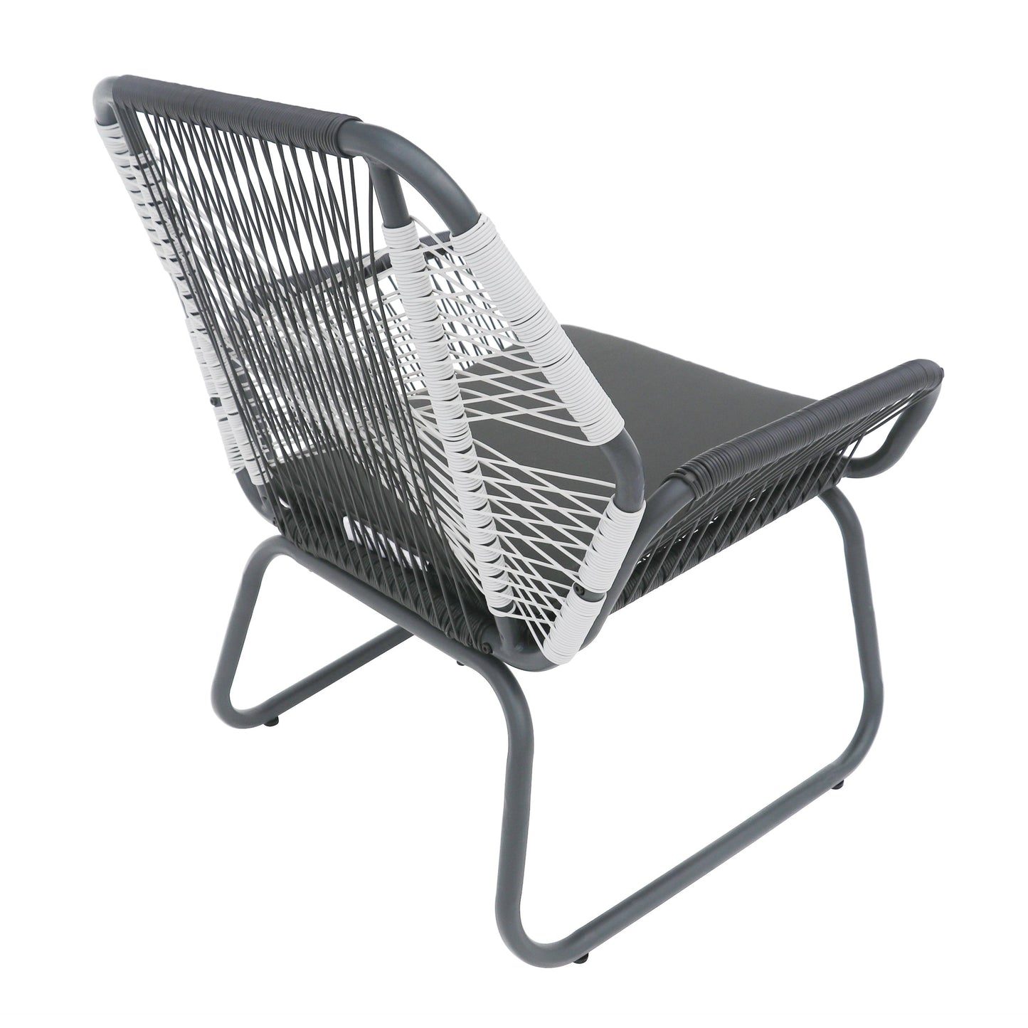 Set of 2 Woven Rattan Outdoor Club Chairs with Cushions