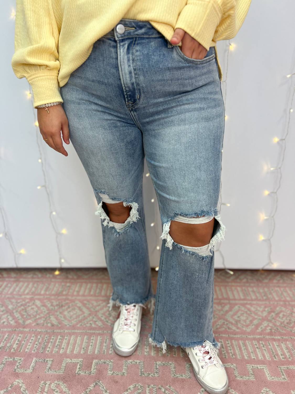 Risen - High Rise Straight Crop Jeans