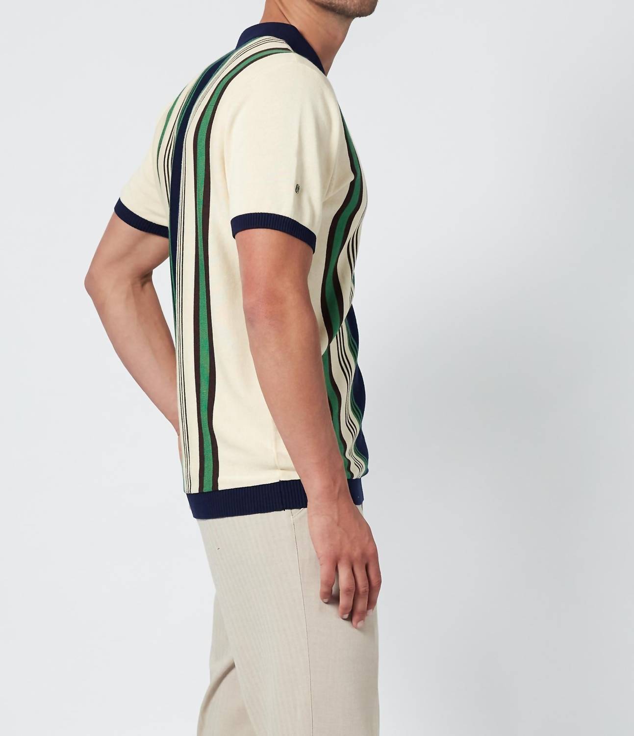 4Funkyflavours - No Time For Dreaming Striped Knit Polo - Plus