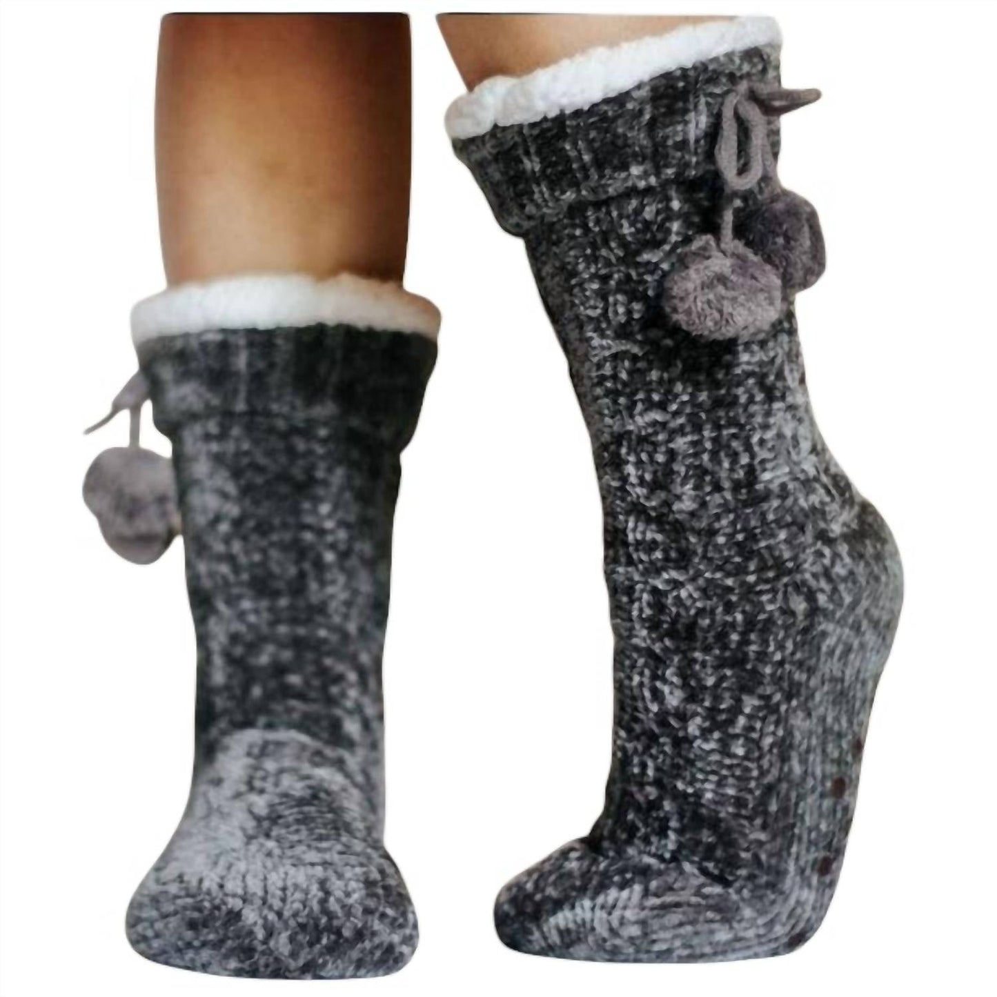 Julia Rose - Women's Meredith Cozy Fleece Lined Pom Socks