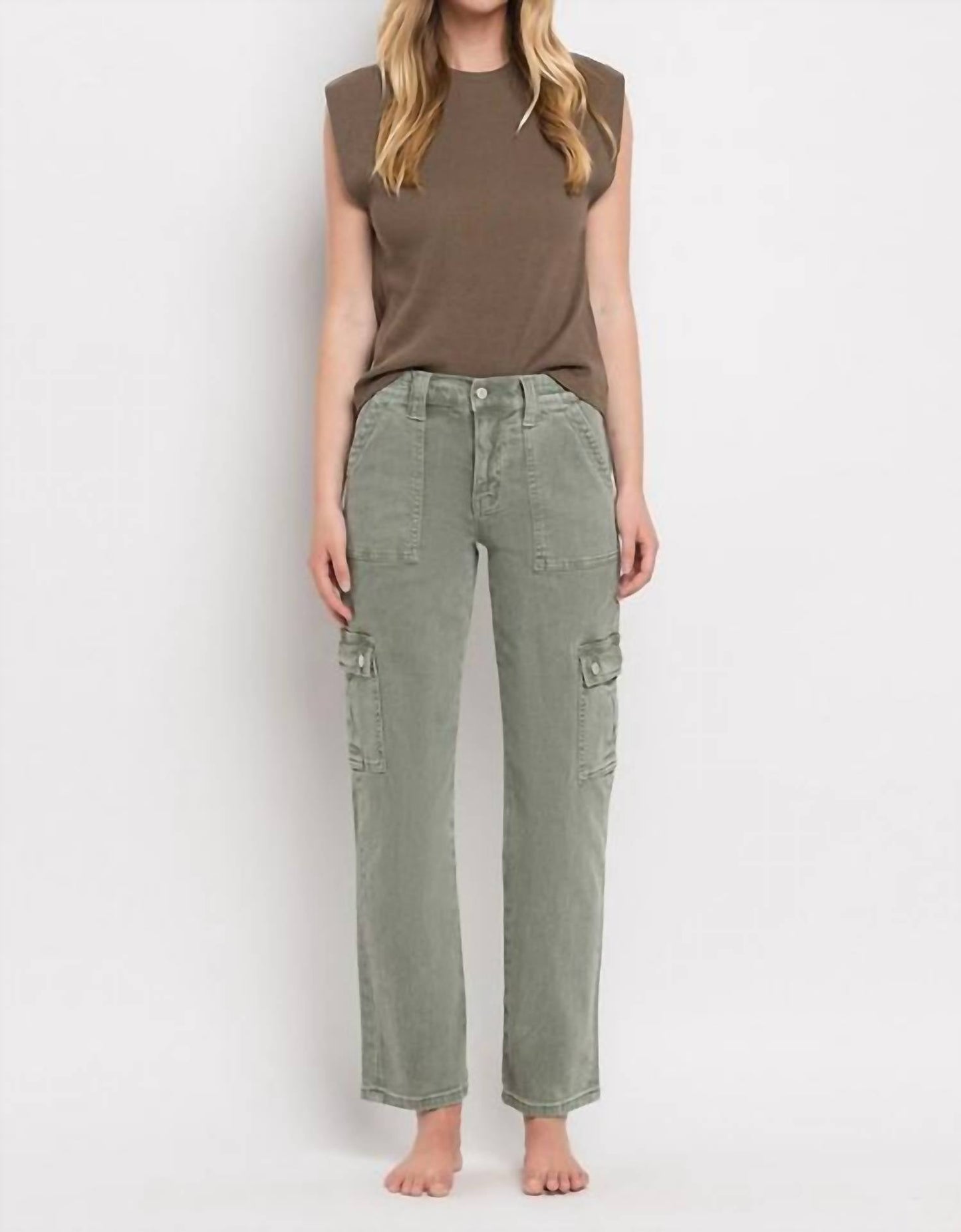 Vervet By Flying Monkey - High Rise Cargo Straight Jeans