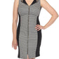 Joseph Ribkoff - Geometric Blocked Zip Front Sheath Dress