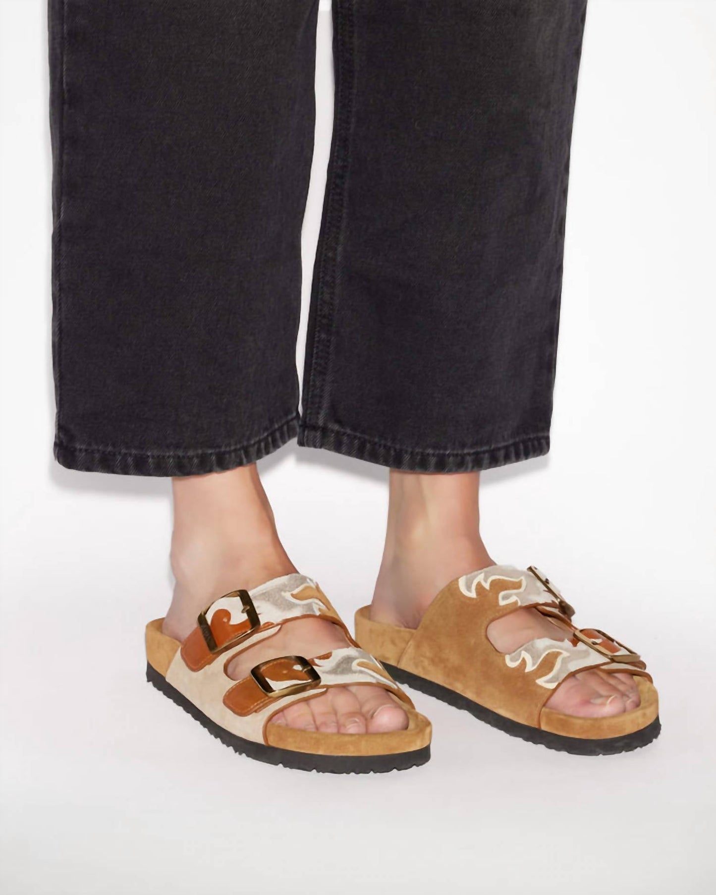 Isabel Marant - Women's Lelik Calfskin Leather Flame Pattern Sandals