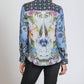 Apny - Mixed Print Button-up Blouse