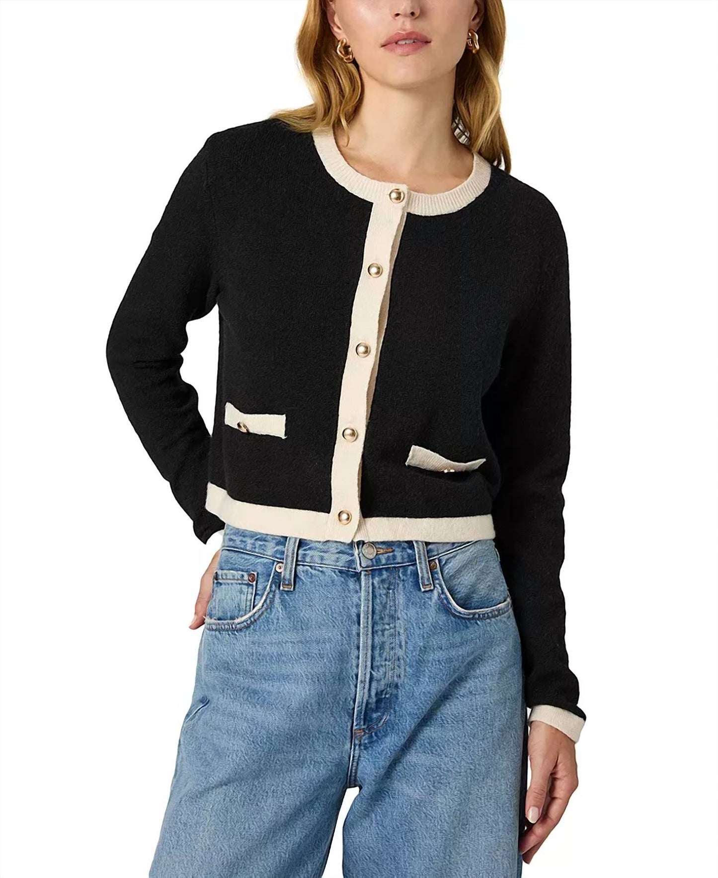 French Connection - Vhari Contrast Trim Cardigan