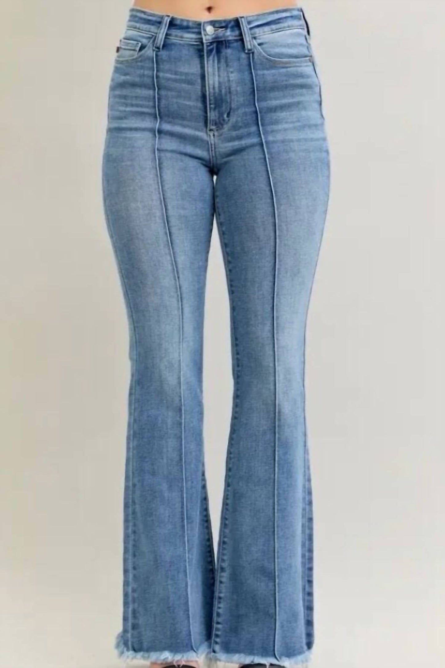 Judy Blue - High Waist Flare Fray Hem Jeans