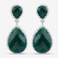 19.42 Carat Dyed Emerald and White Topaz .925 Sterling Silver Earrings