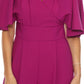 Joseph Ribkoff - Flutter Sleeves Wide Leg Jumpsuit