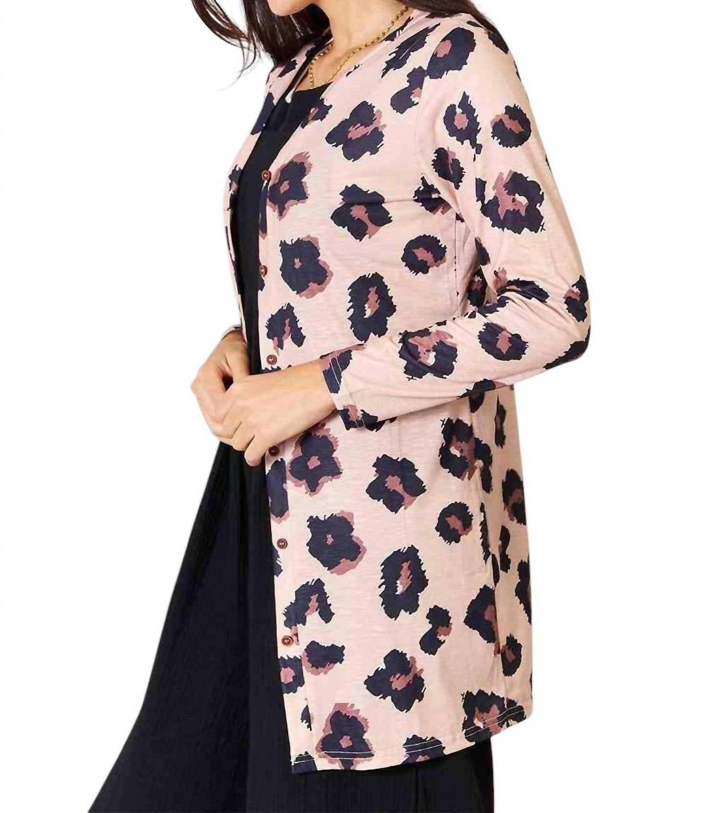 Double Take - Chic Button-up Cardigan With Print