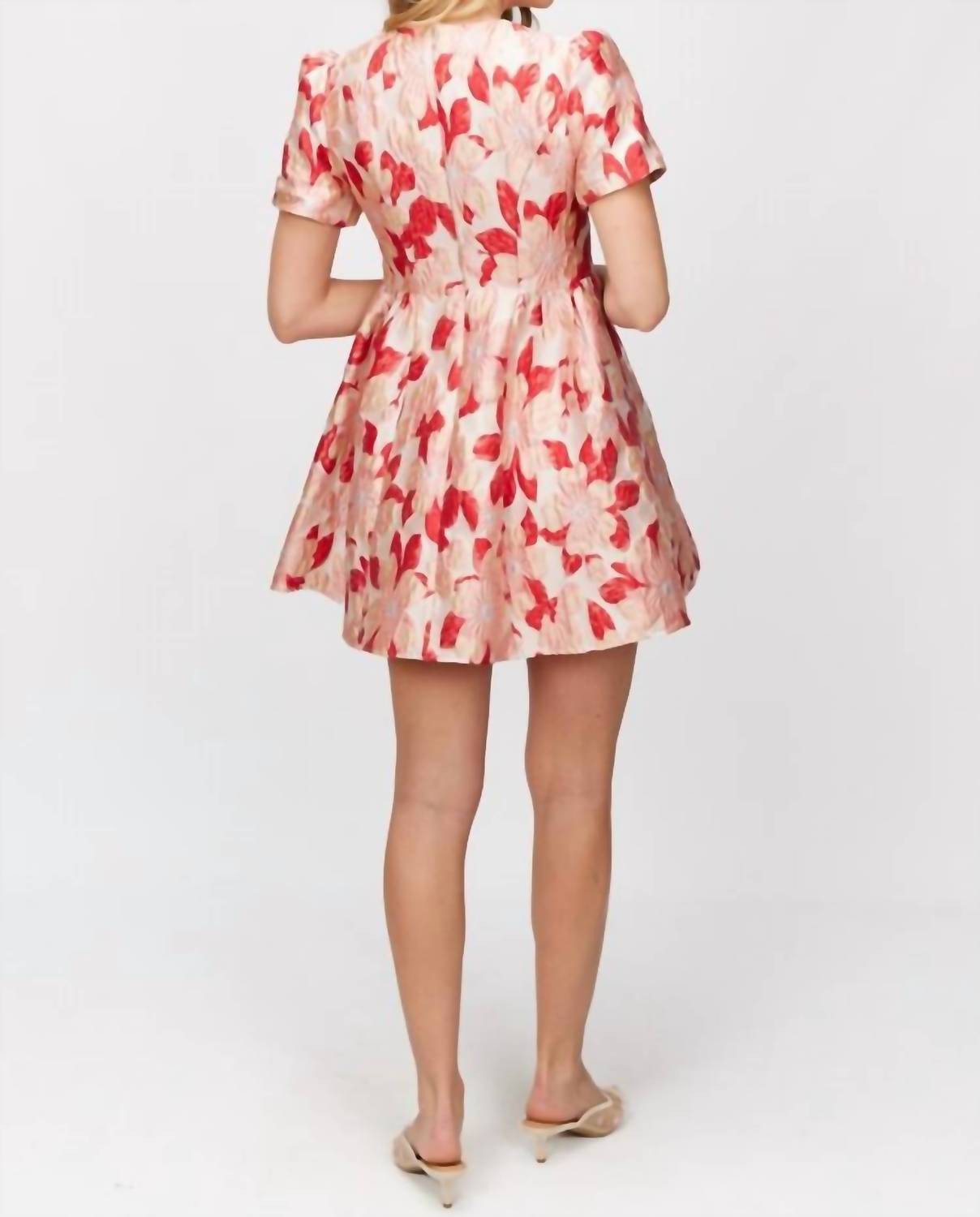 Before You - Floral Jacquard Mini Dress