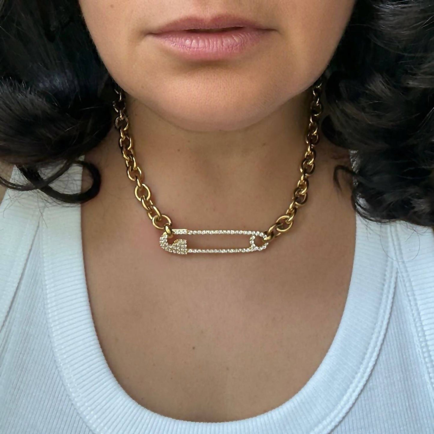 Jagged Halo Jewelry - Women's Safety Pin Necklace