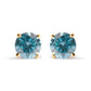 14K Yellow Gold 1.0 Cttw Treated Aqua Blue Diamond Classic Solitaire Stud Earrings (Aqua Blue Color, I2-I3 Clarity)