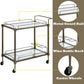 Aditya Mirrored & Antique Brass Finish Serving Cart