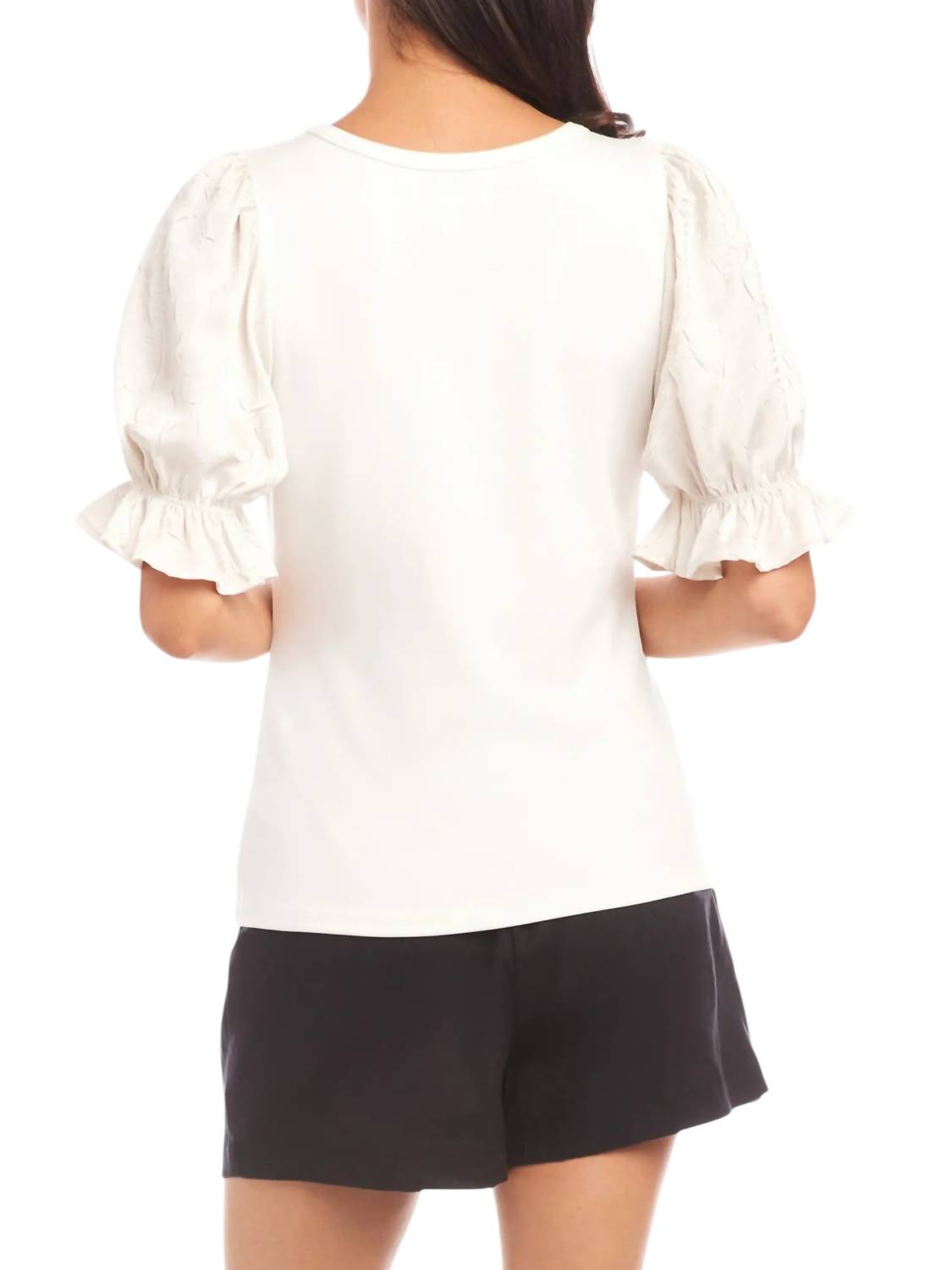 Fifteen Twenty - Tamra Contrast Poof Sleeve Top