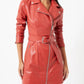 French Connection - Etta Vegan Leather Belted Mini Dress