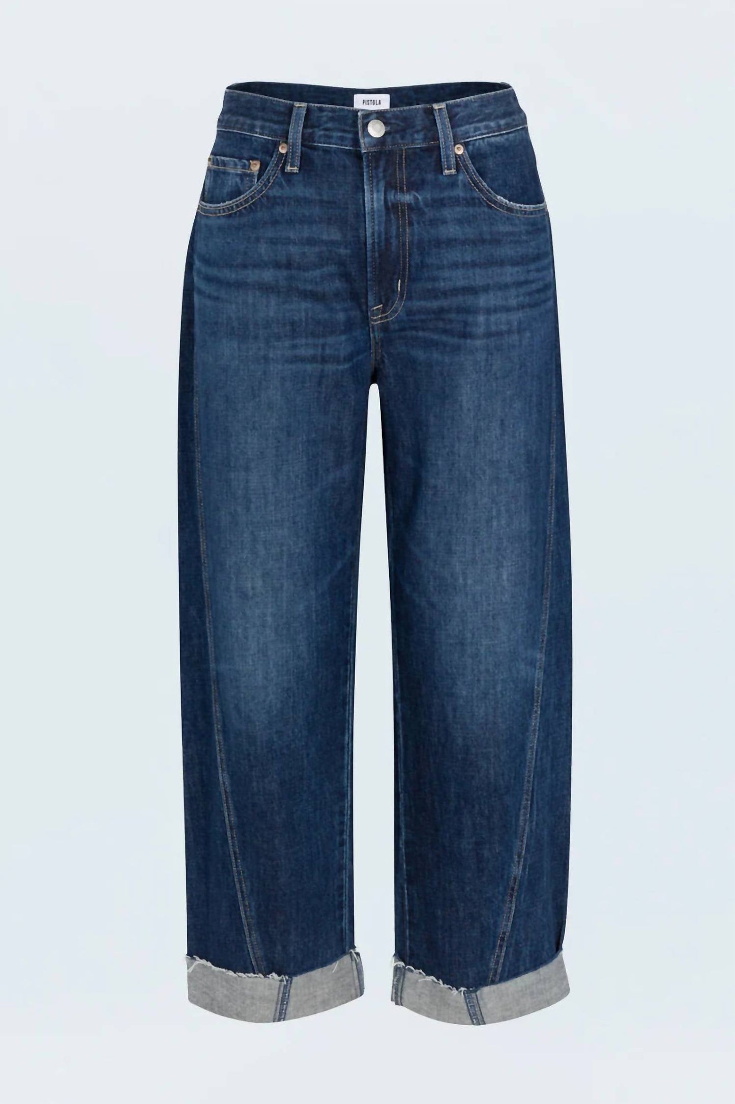 Pistola - Kacey Mid Rise Cuffed Straight Jeans