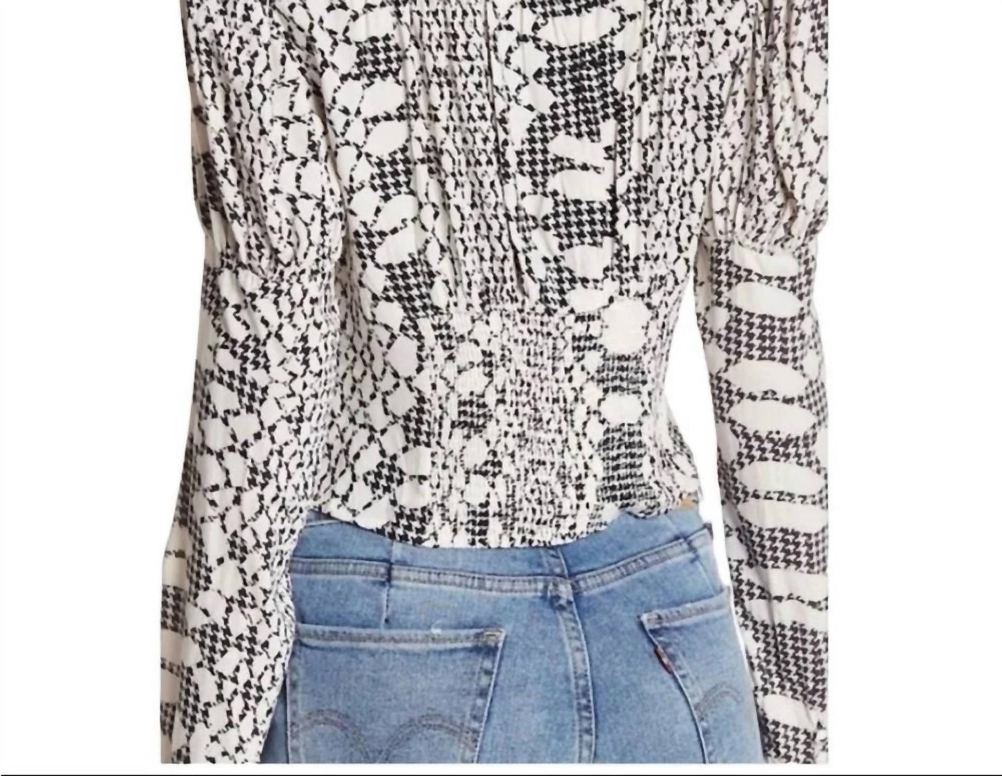 Free People - Sweet On You Cropped Button Down Print Blouse